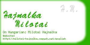 hajnalka milotai business card
